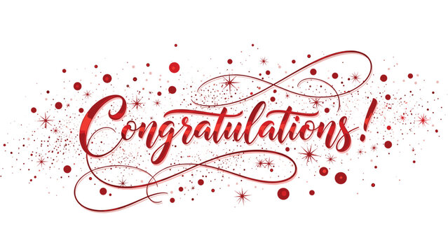 Celebrate success with stunning Congratulations message in red
