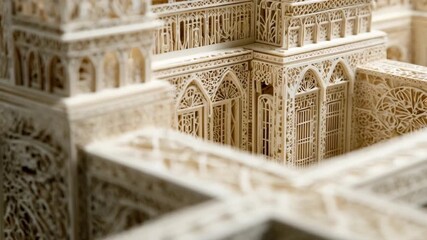 Closeup medium shot of detailed lasercut book sculptures revealing precise cuts and complex design elements reflecting artistic craftsmanship