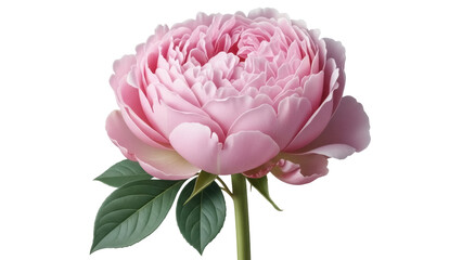 Elegant light pink peony flower isolated PNG, romantic floral blossom on transparent background for wedding invitations and greeting cards design