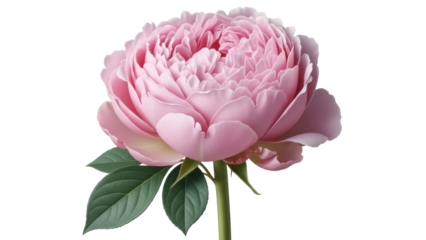 Elegant light pink peony flower isolated PNG, romantic floral blossom on transparent background for wedding invitations and greeting cards design