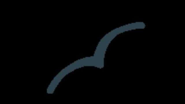 Dynamic graphic design element moving across black background