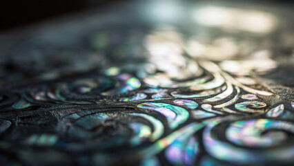 Abalone Floral Inlay Close-Up