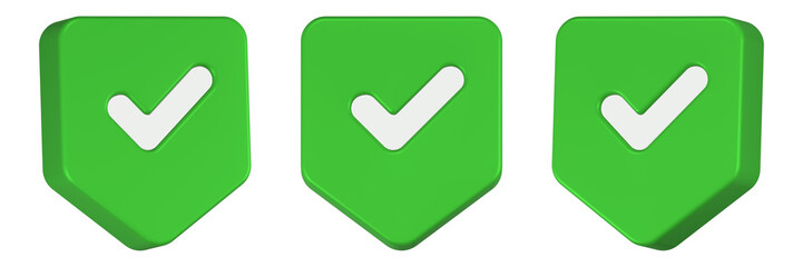 checklist icon 3d render green arrow 