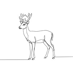 Line art of a deer isolated on transparent background