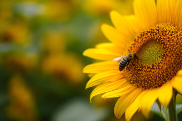 Fototapeta premium Bee on a sunflower