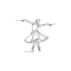 Ballerina in motion isolated on transparent background