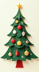 Obraz premium Christmas tree with ornaments on it