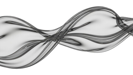 Abstract Liquid Flowing Wave, Transparent Fluid Dynamics, Fluid Art, Smooth Motion