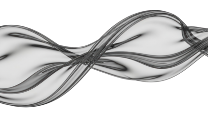 Abstract Liquid Flowing Wave, Transparent Fluid Dynamics, Fluid Art, Smooth Motion