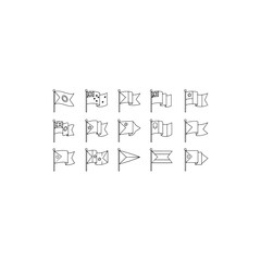 Collection of national flags isolated on transparent background