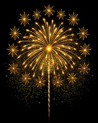 Vibrant fireworks display against dark night sky