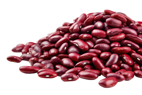 Pile of red kidney beans isolated on transparent background. Pile of red kidney beans healthy food isolated on white background.