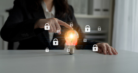 Digital security concept illustrating a cybersecurity breach, with a red unlocked padlock indicating data exposure among secure systems, emphasizing system vulnerability and risk Latch