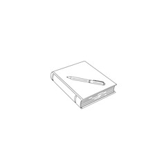 Notebook with pen isolated on transparent background