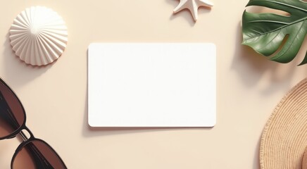 White square paper with a white square on it travel concept copy space