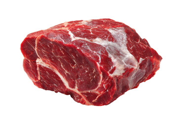 Raw beef chuck roast isolated on transparent background. Raw beef chuck roast isolated on white background.