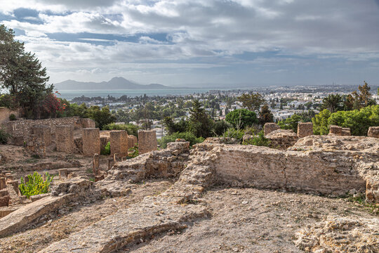 Carthage, with its famous ancient ruins near the capital Tunis,Tunisia, listed by UNESCO.The ruins include: Byrsa Hill,Baths of Antoninus,Punic Quarter,Roman Amphitheatre and Theatre,La Malga Cisterns