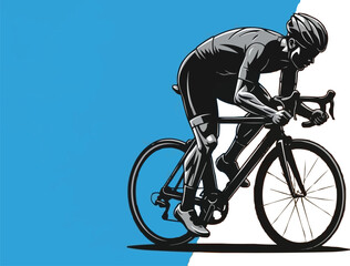 Fototapeta premium Vector illustration of Competitive Cyclist Silhouette | Dynamic Cycling Vector