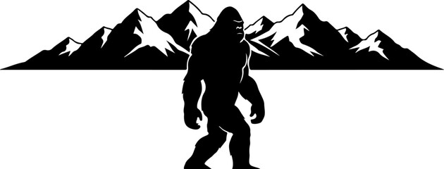 Mysterious Bigfoot Walking Through Rocky Mountain Peaks