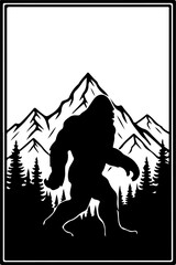 Mysterious Bigfoot Walking Through Rocky Mountain Peaks