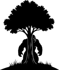 Mysterious Bigfoot Walking Through Rocky Mountain Peaks