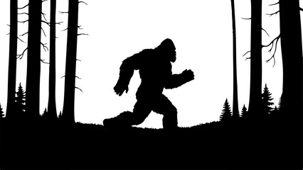 Mysterious Bigfoot Walking Through Rocky Mountain Peaks
