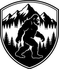 Mysterious Bigfoot Walking Through Rocky Mountain Peaks