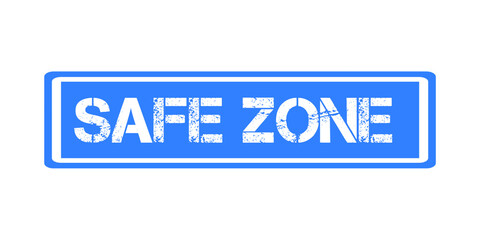 Obraz premium Safe Zone Signboard Design – Blue Safety Zone Warning Sign