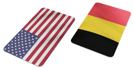 Illustration of American and Belgian Flags Representing International Partnership and Diplomatic Relations
