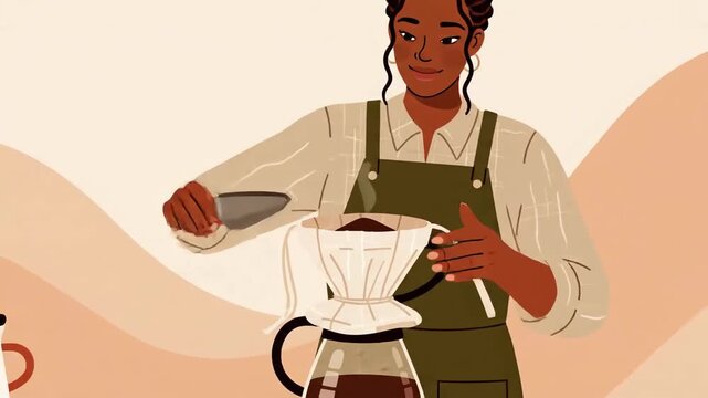 Creative Coffee Brewing Process With Focus On Pour Over Technique For Home Barista Enthusiasts