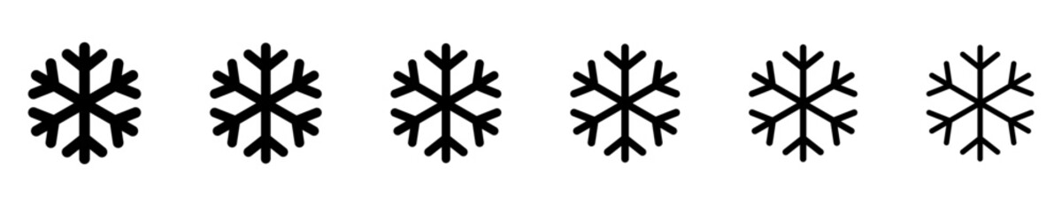 Obraz premium Snowflake Icon Set for Winter, Cold, and Weather Design