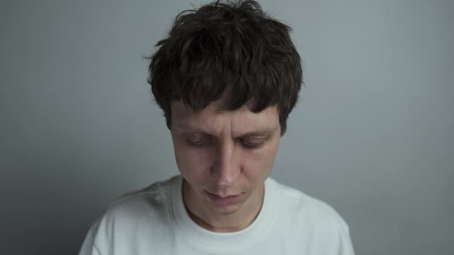 Man struggling with negative thoughts and anxiety