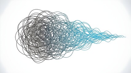 Problem Solving &ndash; Tangled to Untangled Concept Illustration