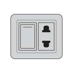 illustration power switch and socket