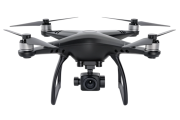 A flying drone isolated on transparency background