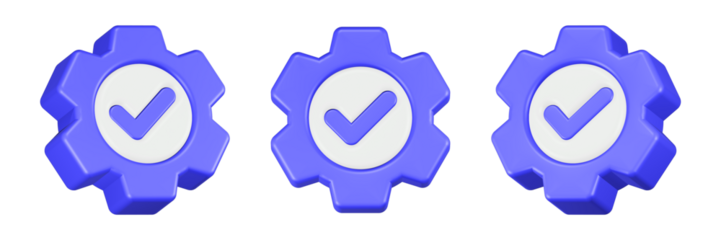 checklist icon 3d render blue gear 