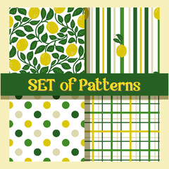 Soft Pastel Lemon and Leaf Seamless Pattern with Gentle Botanical Summer Mood