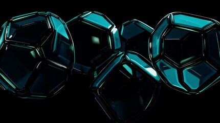 Futuristic geometric spheres arranged in a triangular formation against a dark background evoking themes of technology innovation and abstract design for modern marketing materials