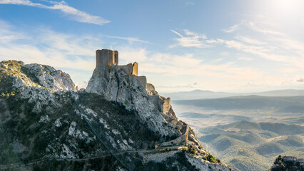 Château de Quéribus dans l'Aude (Occitanie, France) Forteresse royale du languedoc © William Carlier