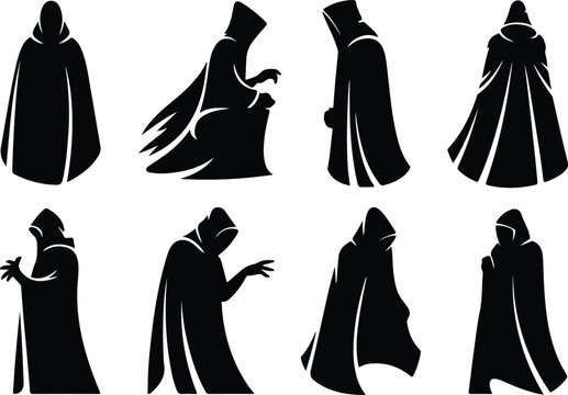 Best Black Hooded Cloak Icon Set Distinct Cloak Designs Icons &ndash; Top Collection