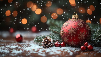 Christmas decoration on background. Merry Christmas and happy New Year background