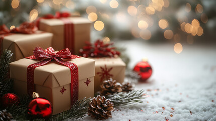 Christmas decoration on background. Merry Christmas and happy New Year background