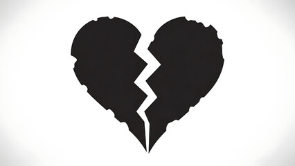 Broken heart symbol with distinctive jagged edges