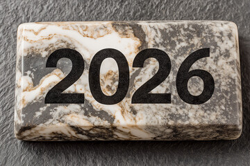 2026 タイポグラフィ&times;大理石模様のスタイリッシュ背景