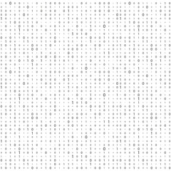 A background with vertically falling rows of 0 and 1 numbers. Matrix. Digital code or computer data flow. High-tech transmission.