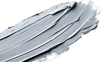 Bold grey paint brush stroke isolated on a white background