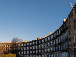 Traditional tenement buildings, Gardners Crescent, Edinburgh, Scotland, United Kingdom