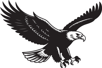 Obraz premium A strong eagle with open wings and extended talons preparing to land or capture its prey in motion