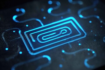 futuristic keycard with glowing patterns and biometric lock