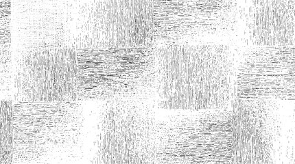 Obraz premium Black and white abstract pattern of textured squares with vertical and horizontal lines and dots